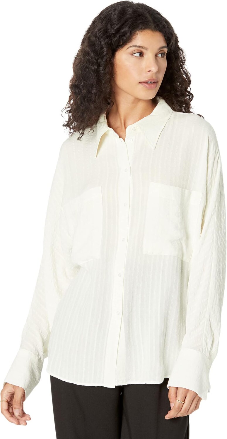 

Рубашка MANGO Mayo Button-Up, натуральный