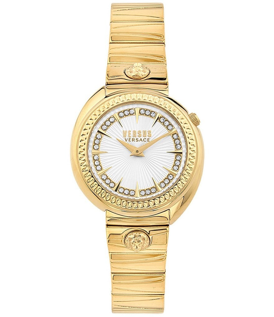 

Женские часы Versus By Versace Tortona Crystal с двуручным золотым браслетом из нержавеющей стали, золотой