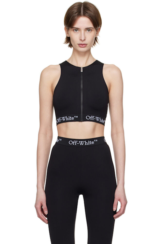 

Черный спортивный топ с логотипом на молнии для гребли Off-White