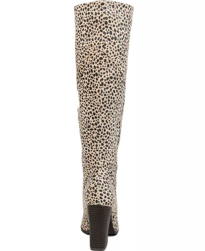 Женские сапоги Kyllie Wide Calf Journee Collection, коричневый/бежевый — фото 3