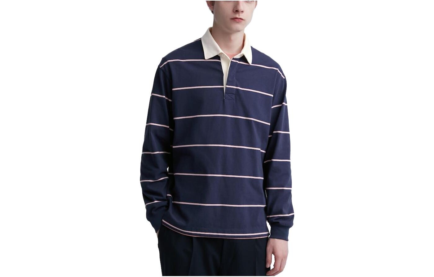 

Рубашка поло унисекс темно-синяя Uniqlo, темно-синий