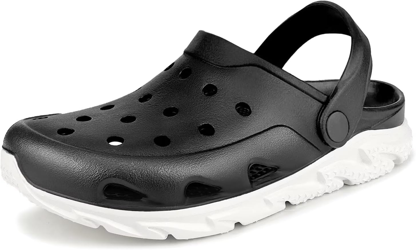 

Садовые сабо для мужчин и женщин с поддержкой свода стопы, легкие унисекс шлепанцы с двуцветным дизайном, нескользящие сандалии для улицы, пляжа, сада, бассейна и дома Scecocrs, белый/черный