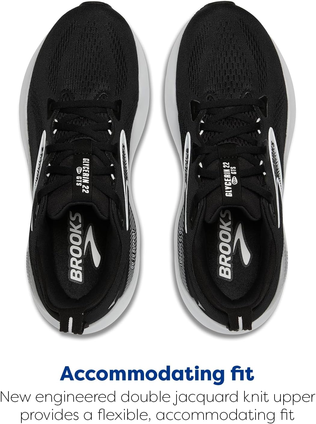 Мужские беговые кроссовки Brooks Glycerin GTS 22 с поддержкой, белый/черный/серый — фото 4