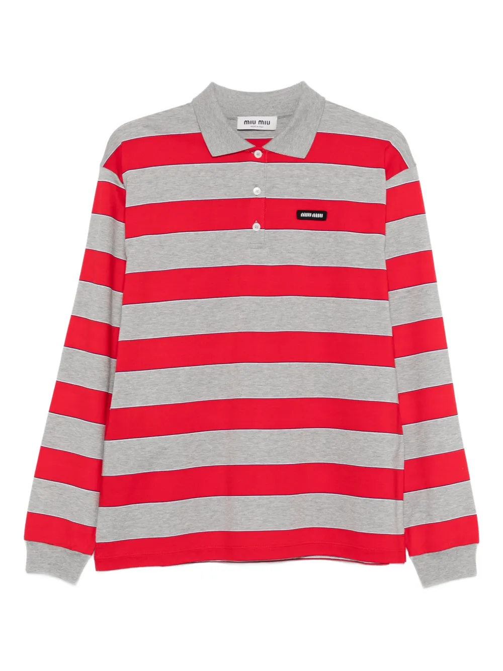 

Вязаный свитер в полоску с длинными рукавами Miu Miu, красный