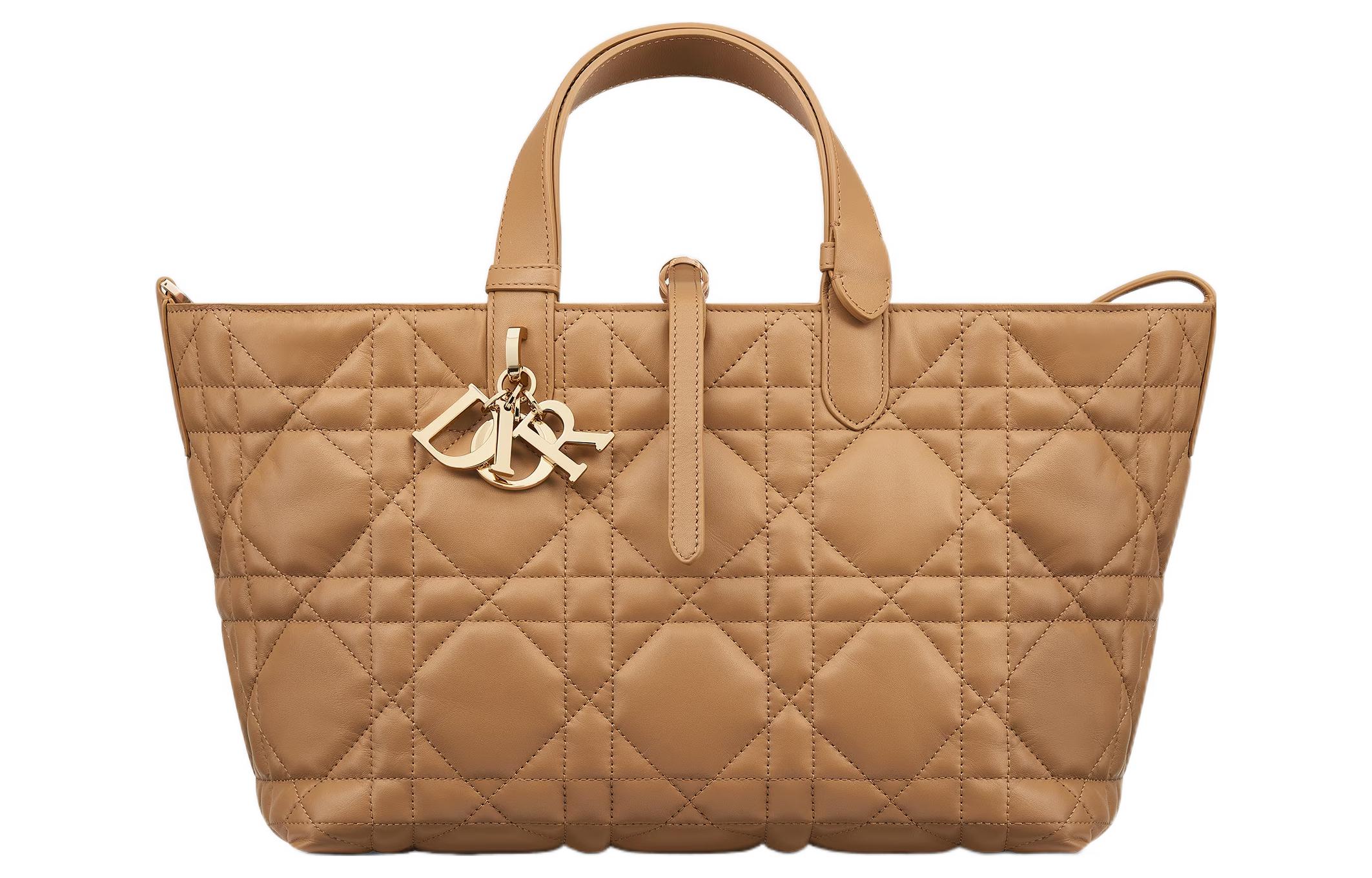 

DIOR Toujours Кожаная сумка Cow Leather Native среднего размера для женщин, цвет Bronze