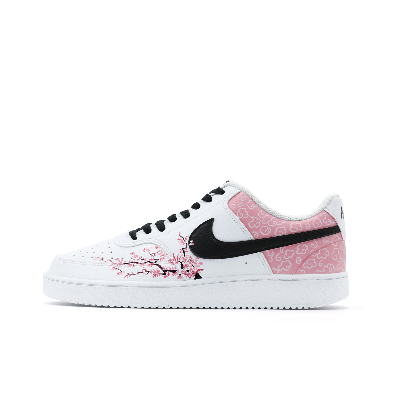 

Nike Court Vision Skateboard Мужские низкие кроссовки черно-бело-розовые