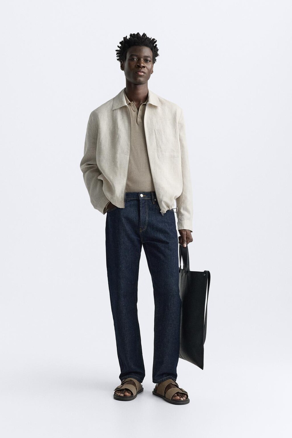 

Куртка из 100% льна ZARA, светлый бежевый