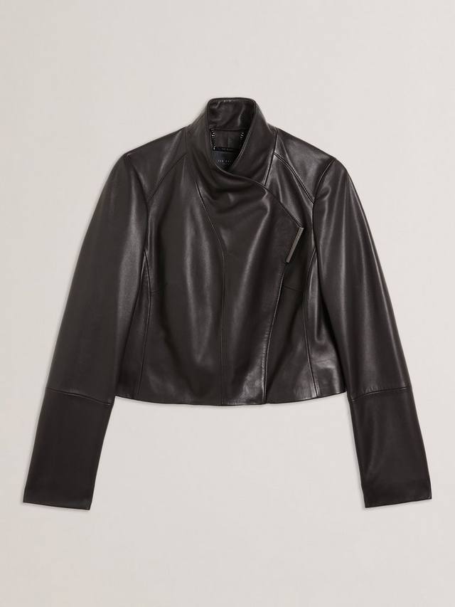 

Укороченная кожаная куртка riyoze с запахом Ted Baker, черный