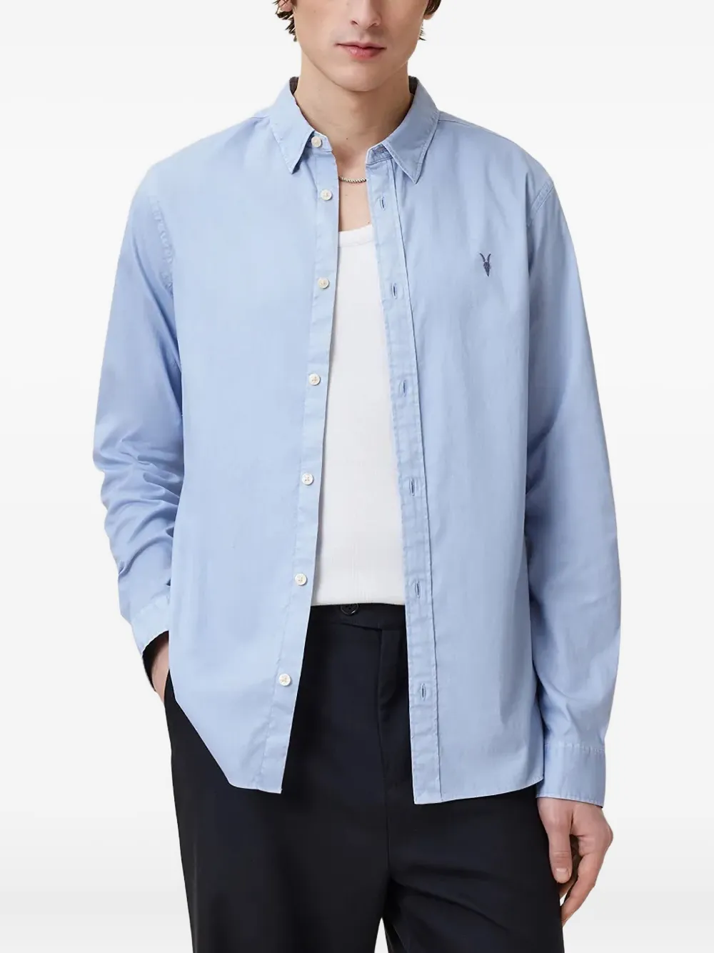

Рубашка Hawthorne с вышитым логотипом AllSaints, синий