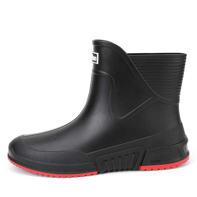 

LONGYING Унисекс дождевые сапоги черно-красные, цвет Black Red