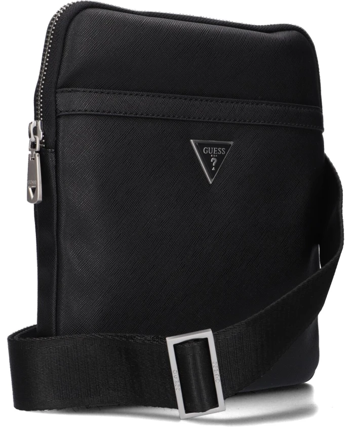 

Плоская кожаная сумка Smart xbody Guess, черный