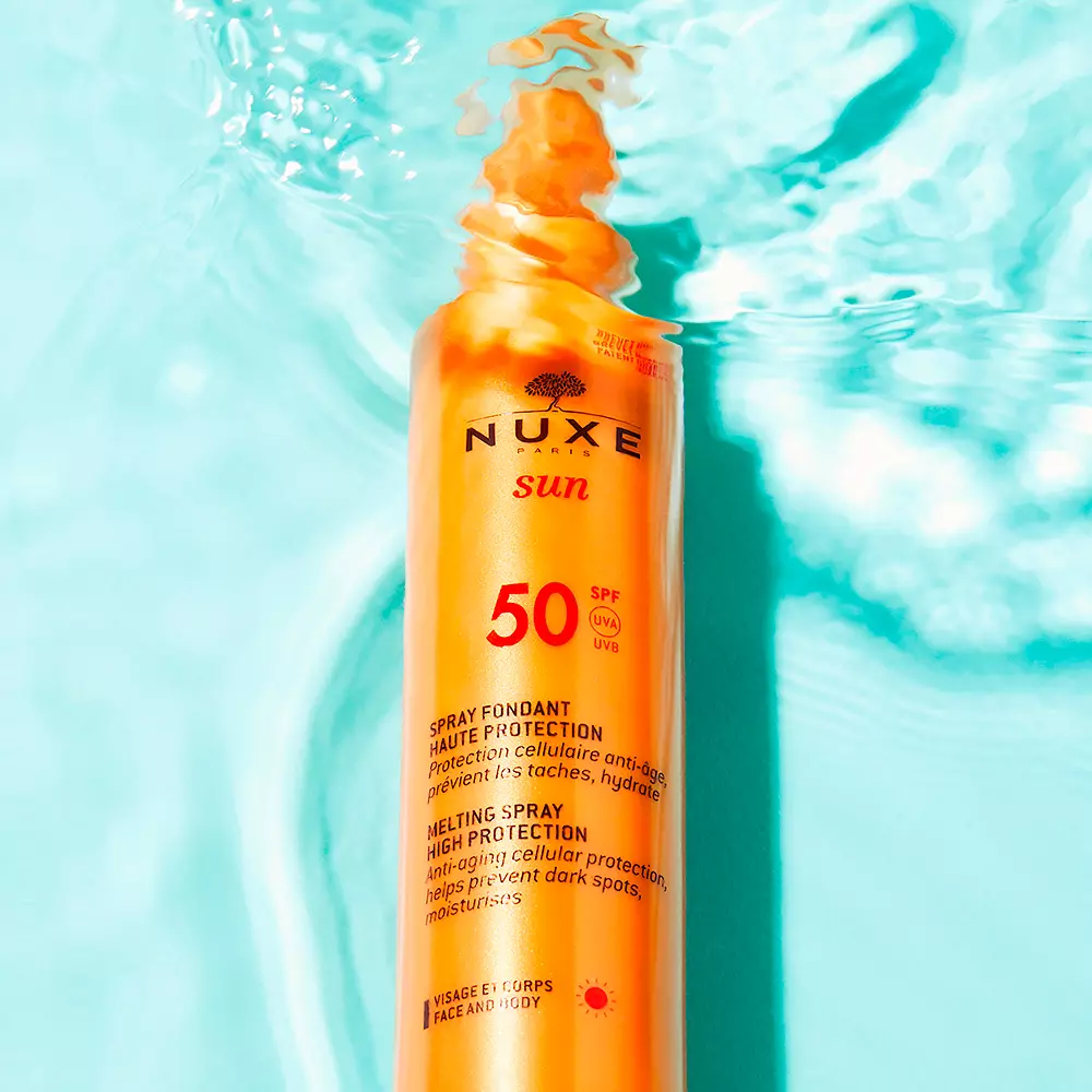 Солнцезащитный крем Nuxe Sun Leche En Spray Rostro Y Cuerpo Protección Alta Spf50 Nuxe, 150 мл — фото 2