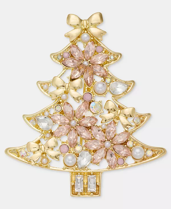 

Брошь-Елочка с кристаллами и искусственным жемчугом, эксклюзив от Macy's Holiday Lane, multi