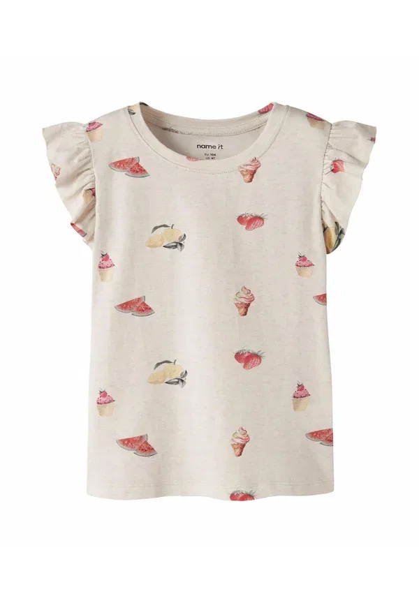 Футболка Name It Nmfjoviner ss top box print t-shirt, цвет пейот-меланж