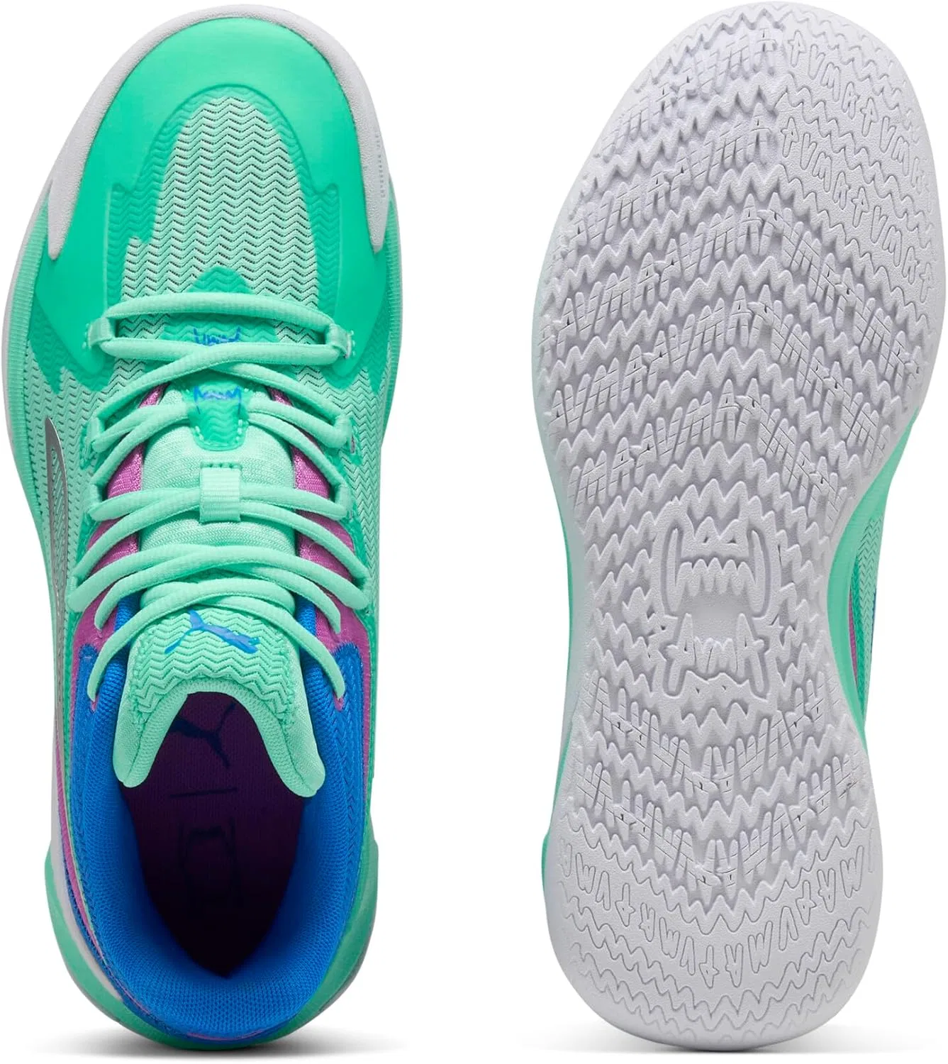 Мужские баскетбольные кроссовки PUMA Dagger, Green Glimmer Pure Magenta — фото 4