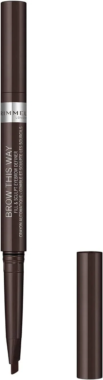 Карандаш для бровей Ri ммel Brow This Way 2 в 1 Fix & Sculpt Dark Brown Rimmel — фото 3