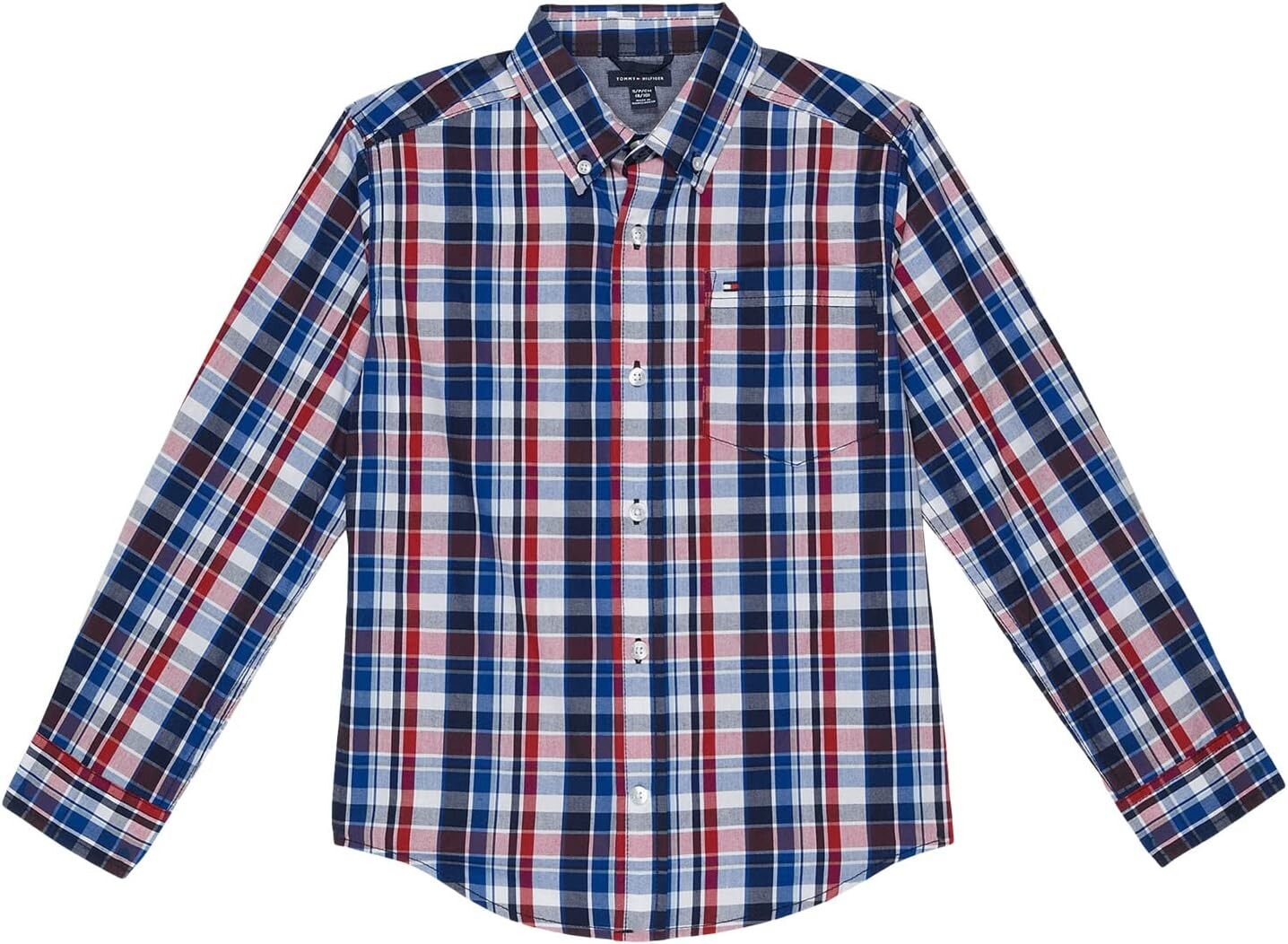 

Рубашка Tommy Hilfiger Long Sleeve Plaid Button-Down Shirt, цвет Flag Blue