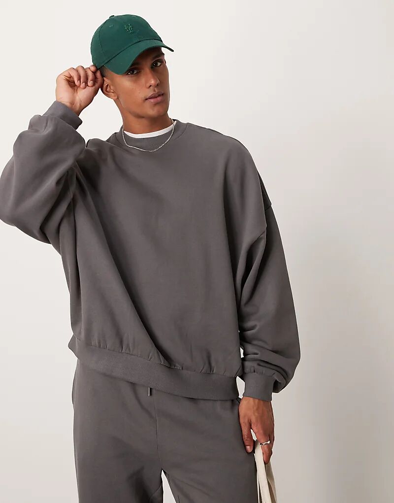 

Толстовка essential extreme oversize в угольном цвете ASOS DESIGN