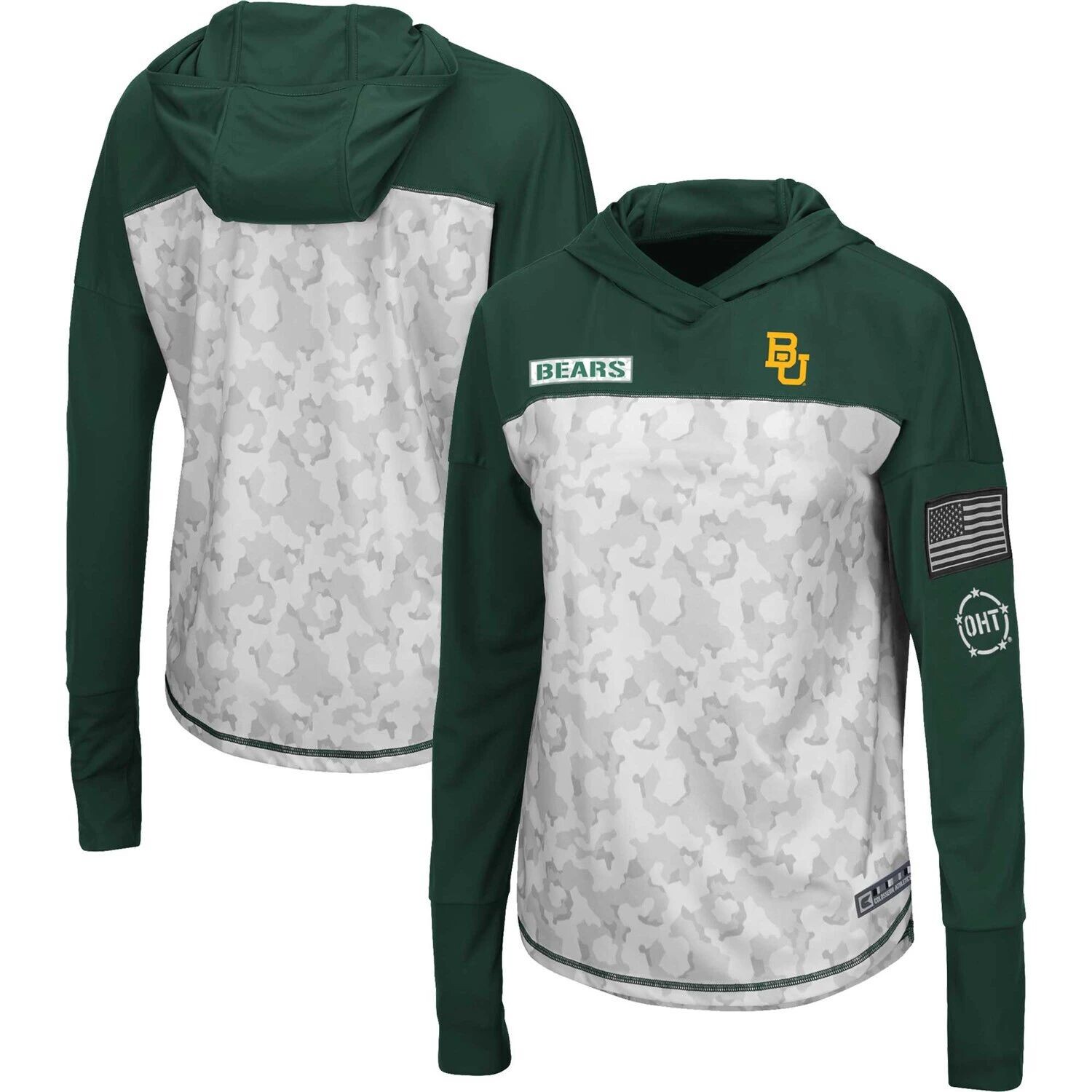 

Женская футболка с капюшоном и длинными рукавами в стиле милитари Colosseum Arctic Camo/Green Baylor Bears OHT Colosseum, Хаки, Женская футболка с капюшоном и длинными рукавами в стиле милитари Colosseum Arctic Camo/Green Baylor Bears OHT Colosseum
