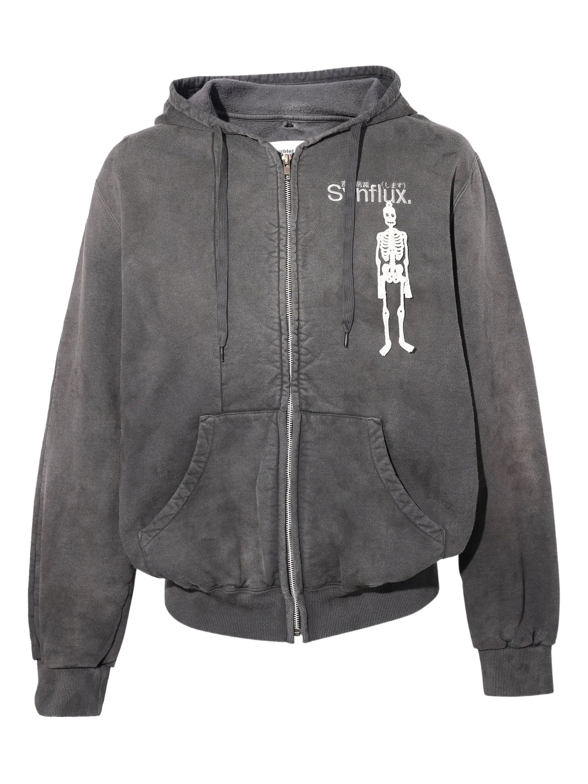 

Худи на молнии с аппликацией Doublet, черный