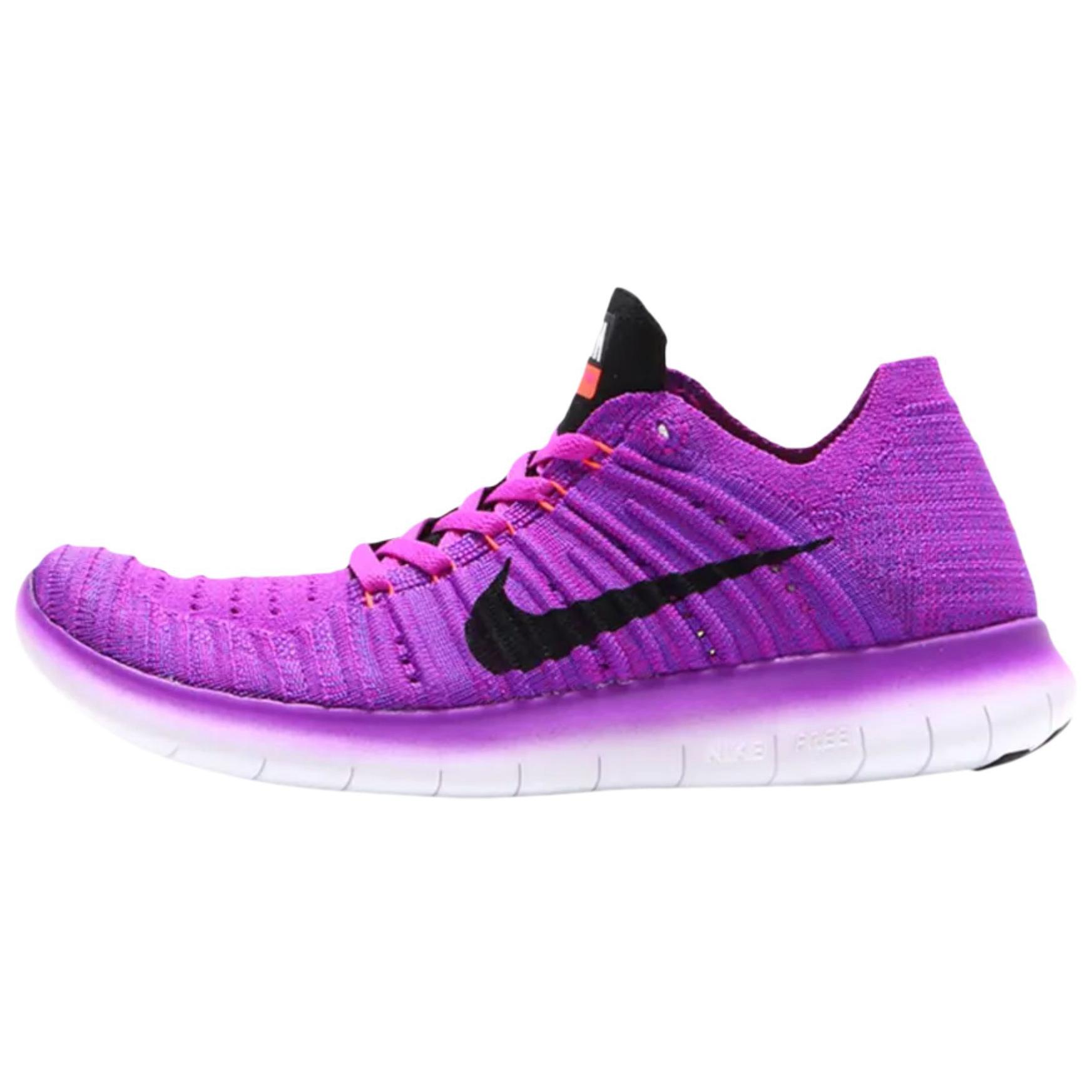 

Nike Женские повседневные беговые кроссовки Free RN Flyknit Slip Resistant Abrasion Resistant Low top Purple