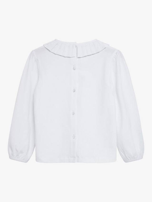 Детская блузка Lottie с плиссированным воротником из джерси Trotters, White — фото 2