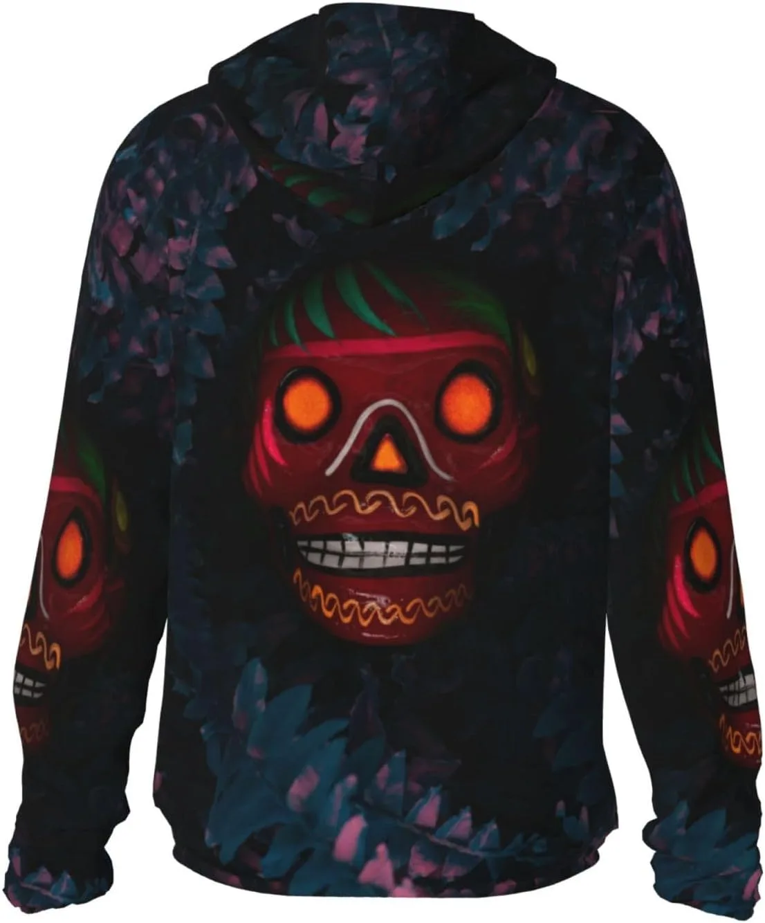 Спортивная толстовка с капюшоном Skull для защиты от солнца, легкая, на молнии — фото 4