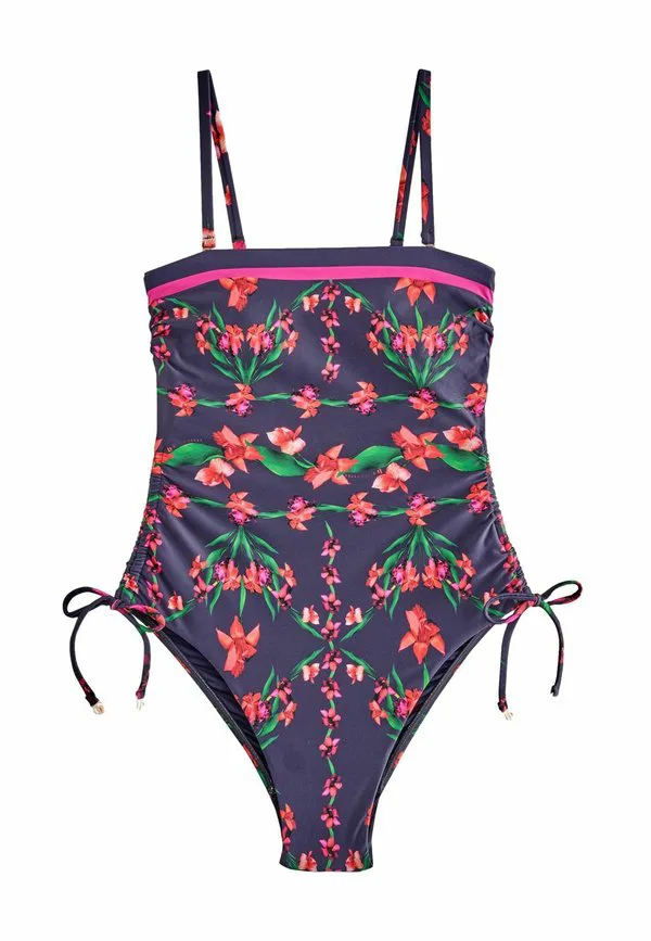 

Купальник-Бандо с цветочным принтом и утягивающим эффектом, стандартного кроя. B By Ted Baker, Navy, Синий, Купальник-Бандо с цветочным принтом и утягивающим эффектом, стандартного кроя. B By Ted Baker, Navy