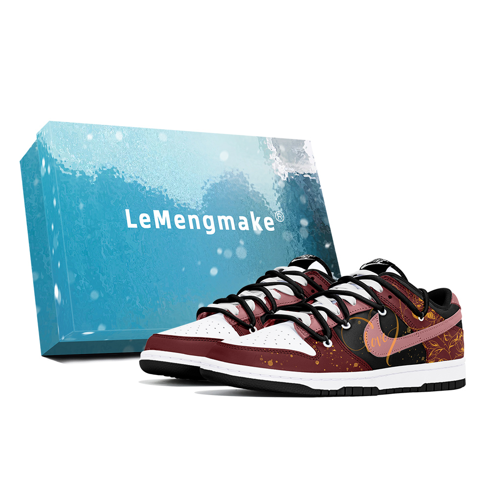 

Nike Кроссовки для скейтбординга Dunk Joy Lemon, износостойкие, темно-красные, мужские