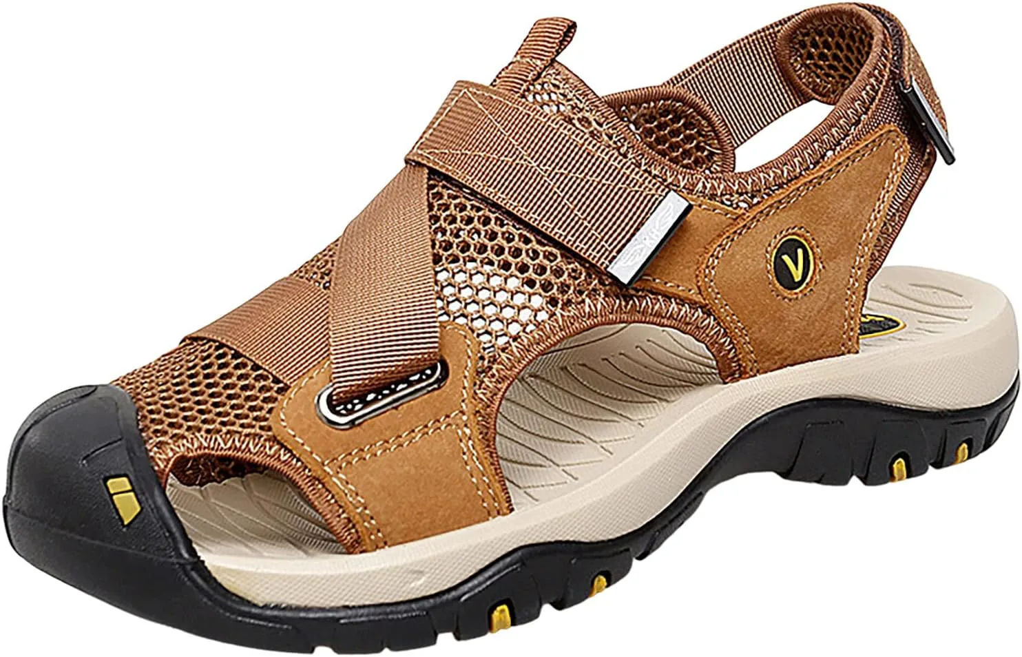 

CsgrFagr 2023 новые мужские дышащие спортивные уличные пляжные туфли с противоскользящей подошвой, из полой кожи, закрытые сандалии для мужчин (коричневые, 10.5) No Brand, коричневый