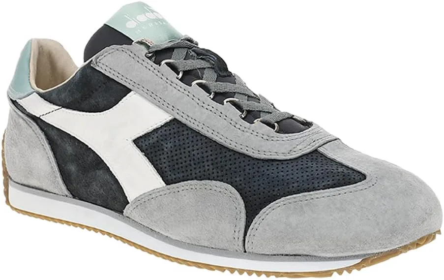 Мужские кроссовки Diadora Equipe Suede Stone Wash с шнуровкой, повседневные - черные, черный — фото 2