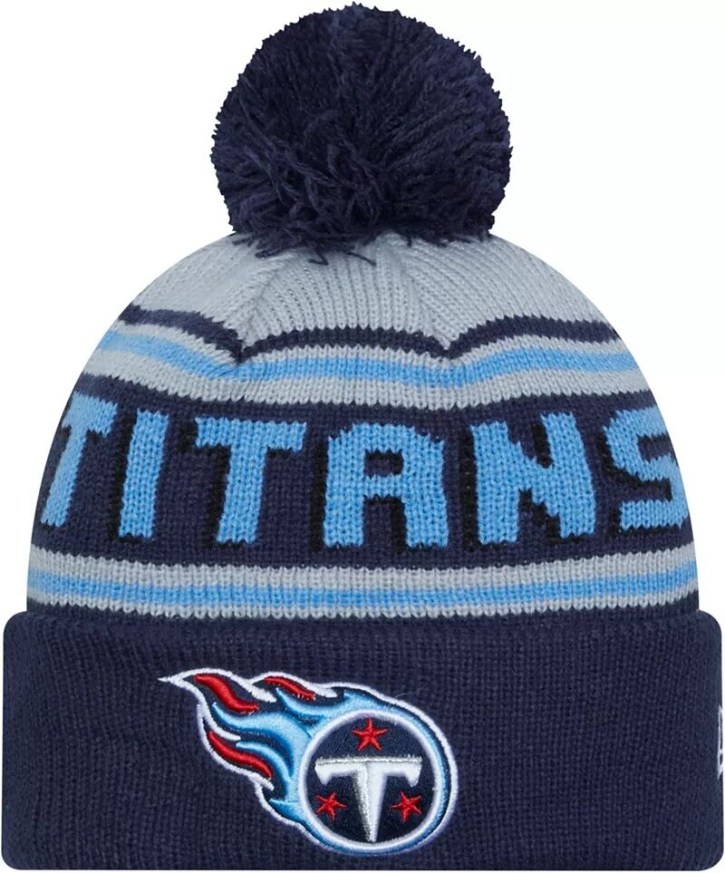 

Мужская темно-синяя вязаная шапка New Era Tennessee Titans Cheer