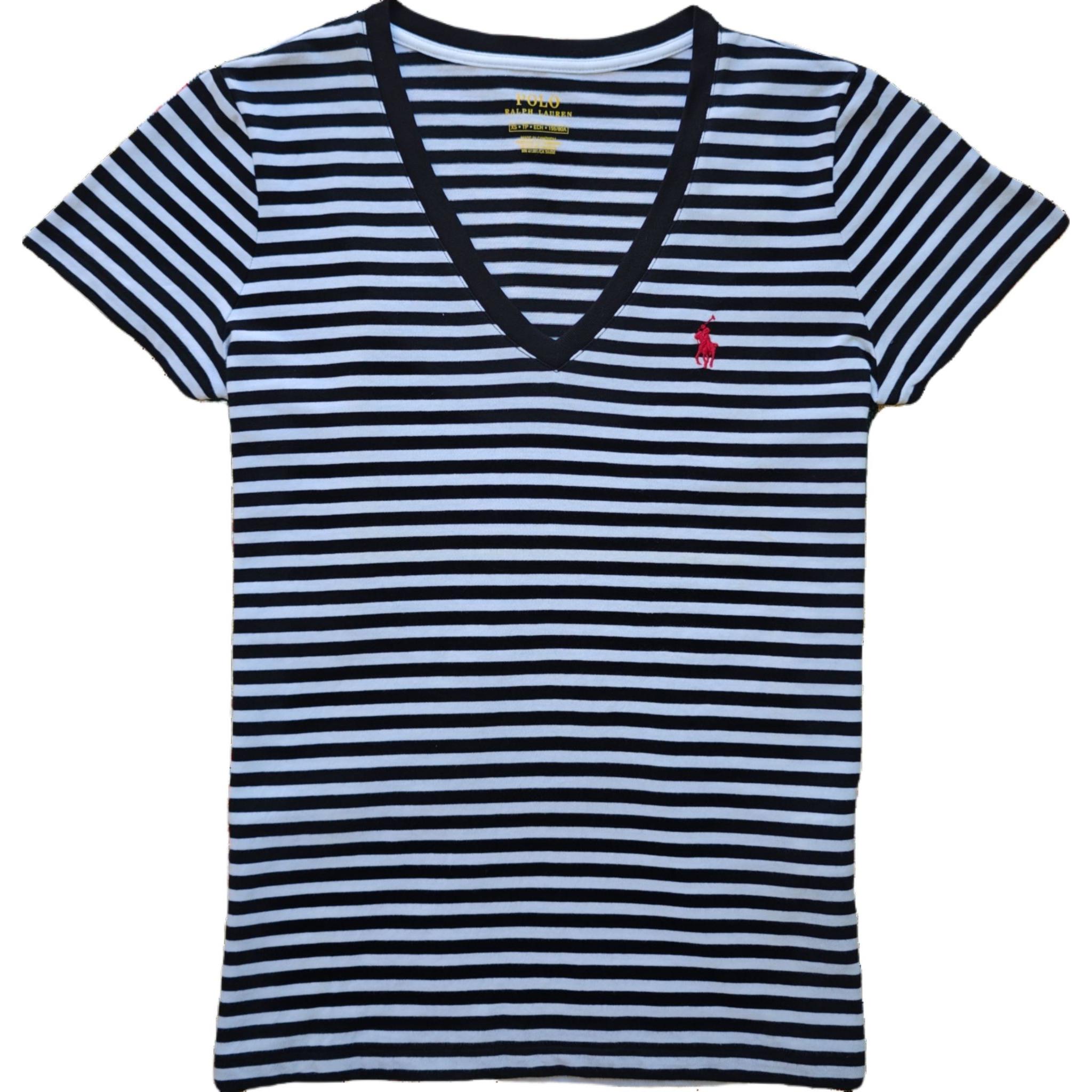 Футболка женская черно-белая Polo Ralph Lauren — фото 2