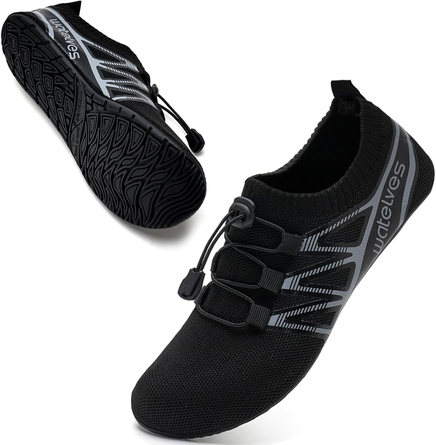 

Водонепроницаемая обувь WateLves для женщин и мужчин, дорожные тапочки, носки, домашние тапочки, быстросохнущие аква-носки для пляжа, черный