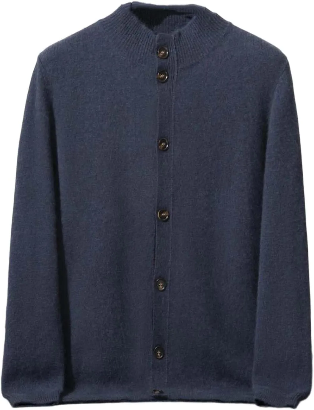 

Мужской кашемировый кардиган на пуговицах с воротником стойкой Adhdyuud