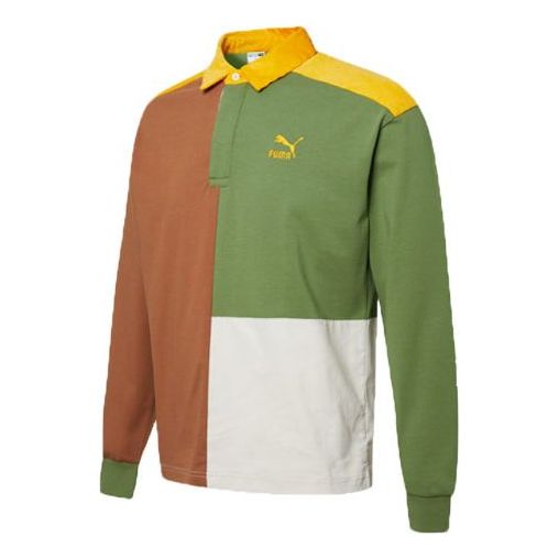 

Футболка retro color block polo shirt 'green' Puma, зеленый