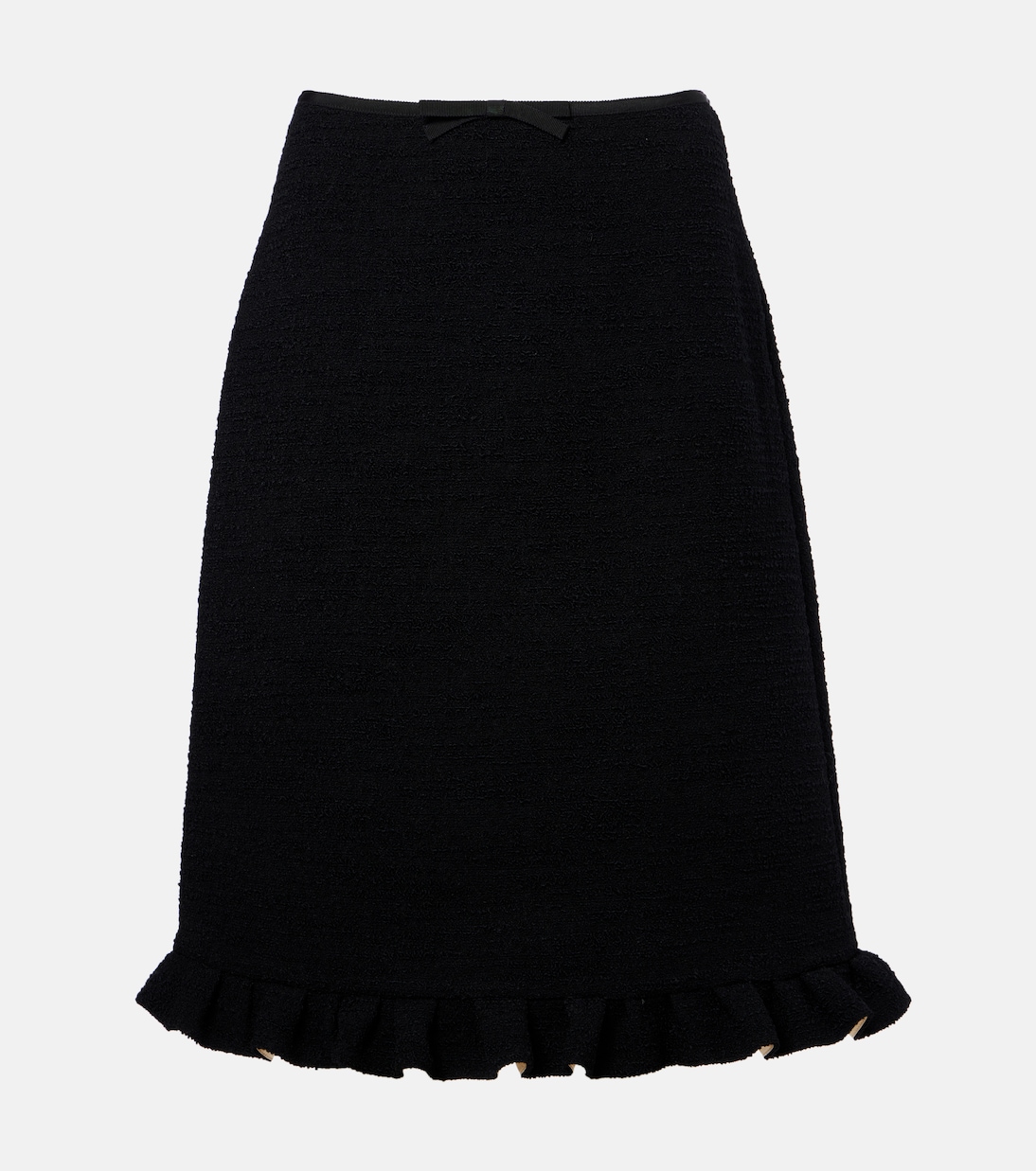 

Мини-юбка из смесовой шерсти с оборками Valentino, Nero