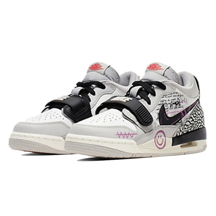 Кроссовки Jordan Legacy 312 Vintage Basketball Shoes Men Low-top Grey/white, черный/белый/серый — фото 3