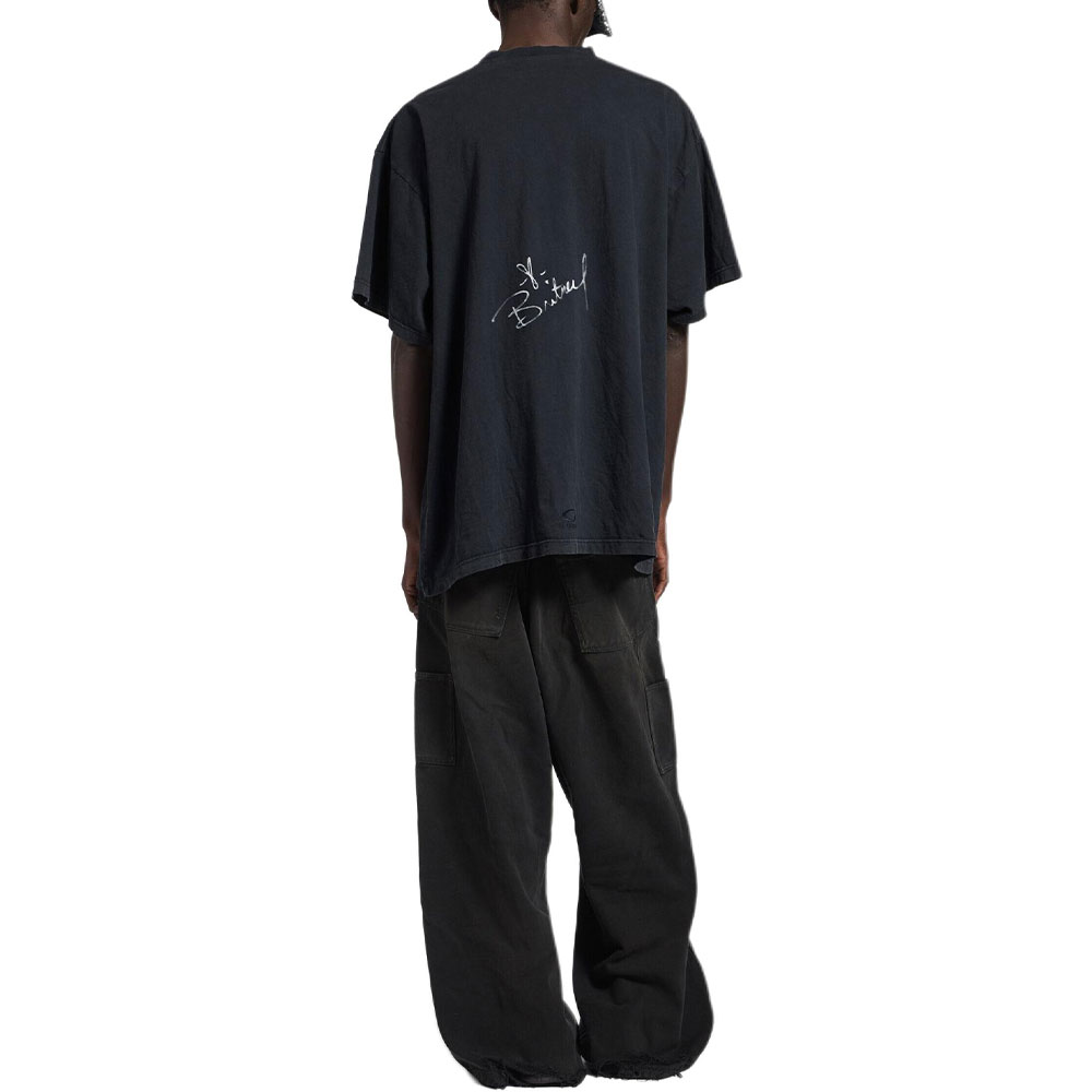 Balenciaga Футболка SS26 Loose Fit черная — фото 4