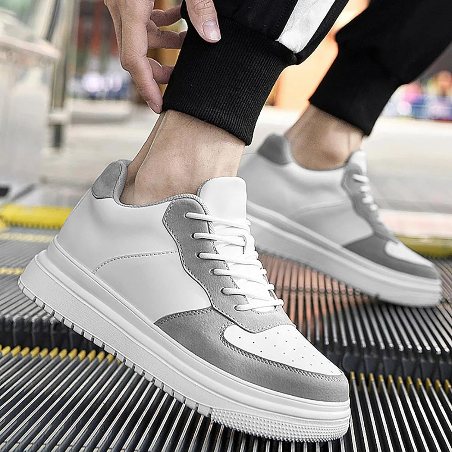 Кроссовки Erhöhte Herrenschuhe Für Mehr Körpergröße Atmungsaktive 2026 Mit Rutschfester Sohle Schnürung Generic, Grau — фото 2