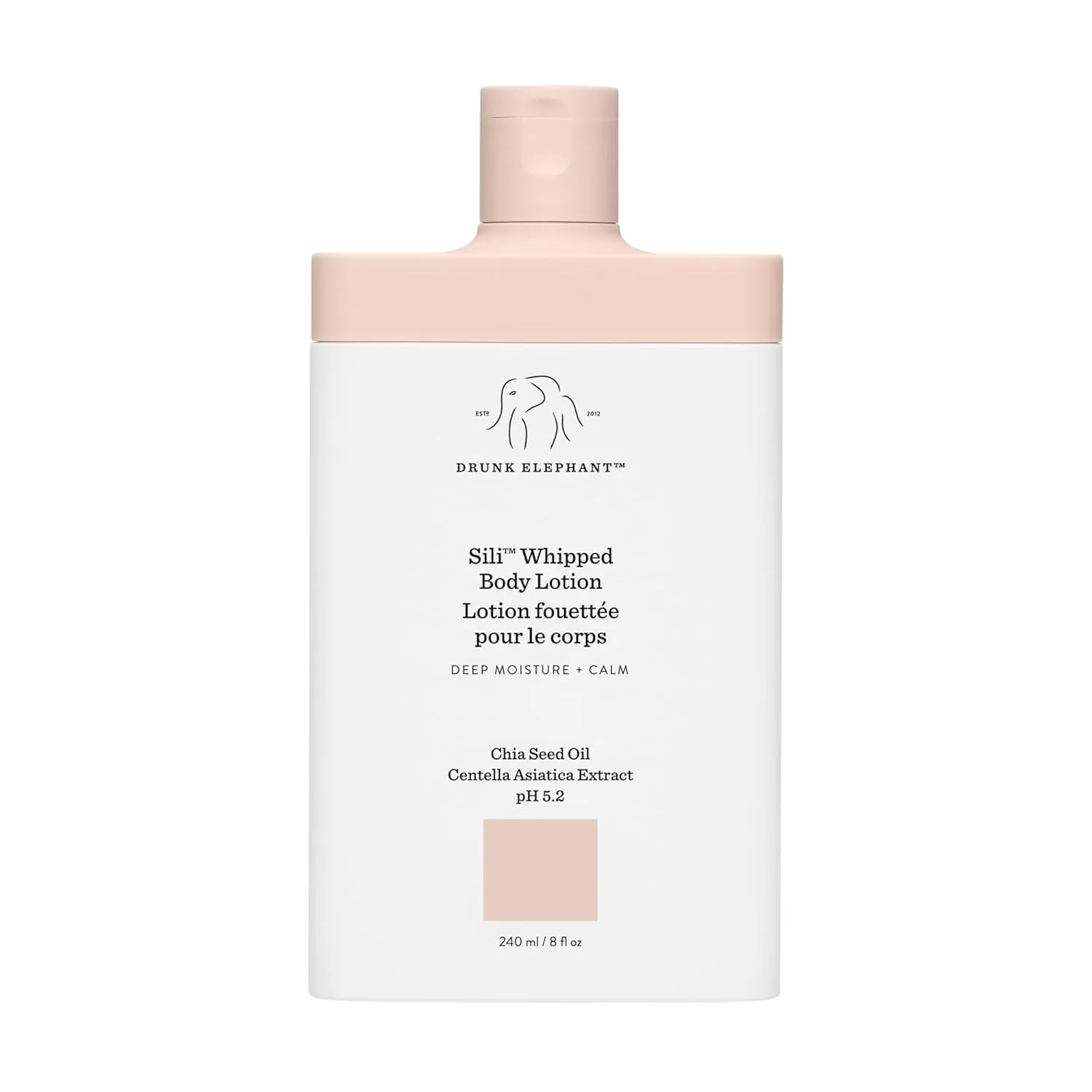 Drunk Elephant Sili Whipped Body Lotion, 240 мл, насыщенный ежедневный увлажняющий лосьон, чистый клинический уход, cruelty-free, без эфирных масел, силиконов и отдушек