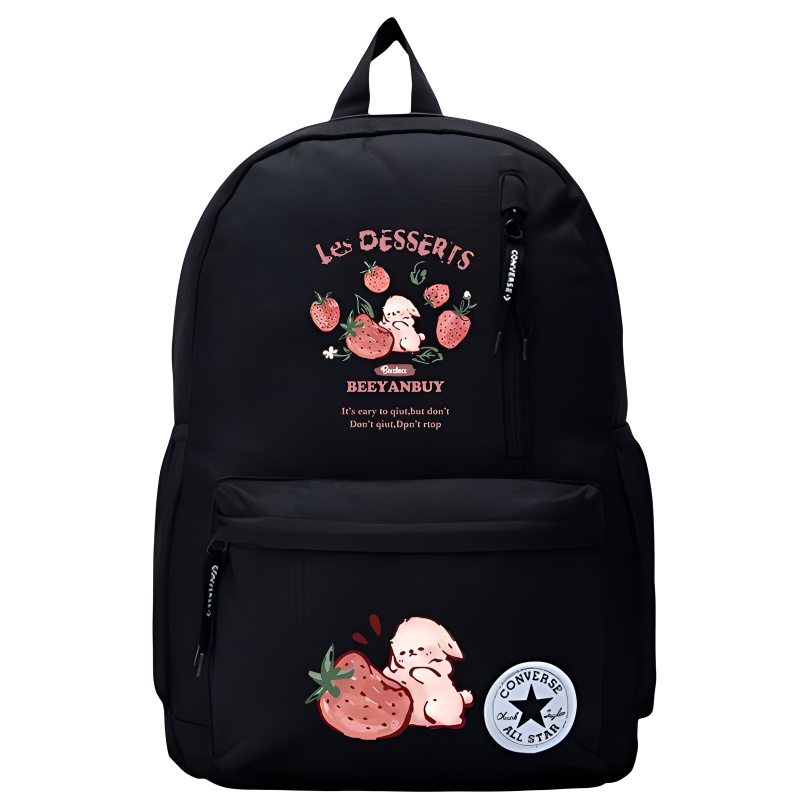 

Converse Полиэстеровый рюкзак среднего размера унисекс черный, Strawberry