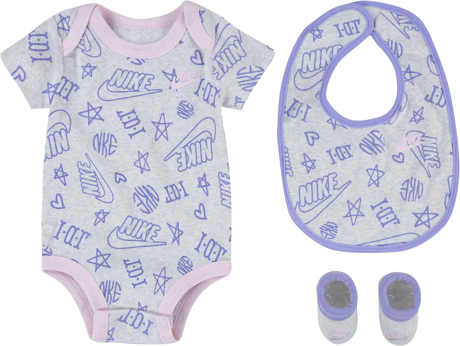

Детский набор Nike Bodysuit Bib Bootie Set, фиолетовый