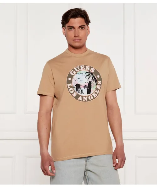

Футболка Regular fit Guess Jeans, бежевый