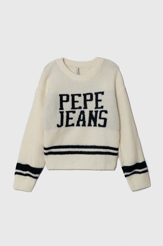 

Детский свитер из смесовой шерсти Pepe Jeans, бежевый