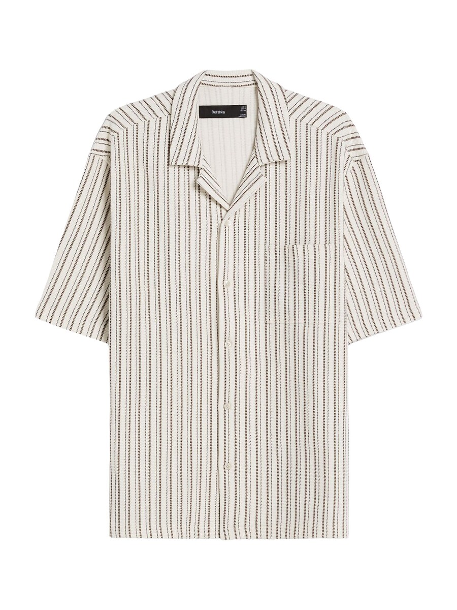 

Удобная рубашка на пуговицах Bershka, цвет Beige/Ecru