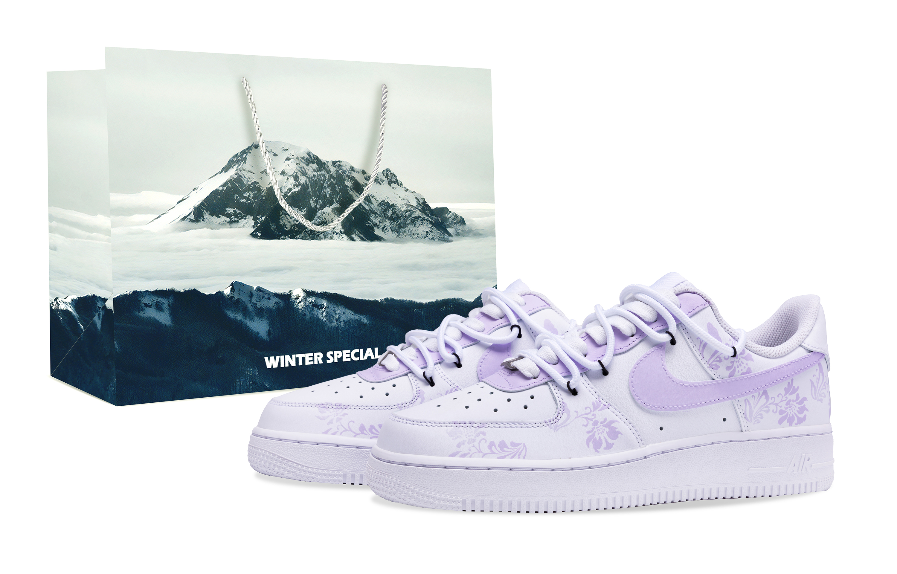

Nike Мужские износостойкие низкие кроссовки для скейтбординга Air Force 1, светло-фиолетовые