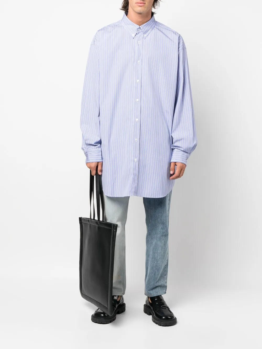 Рубашка оксфорд из органического хлопка MAISON MARGIELA, синий — фото 2