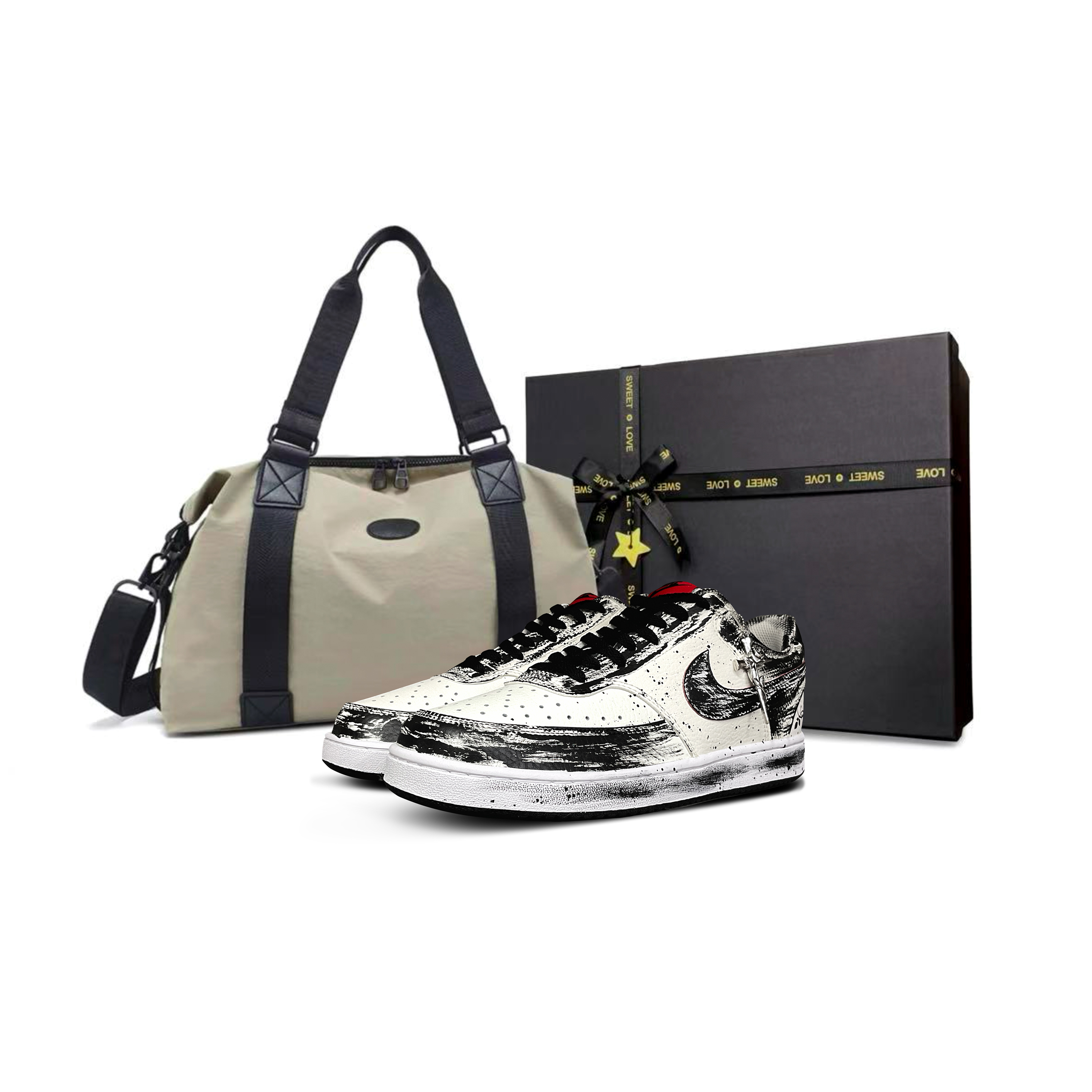 

Nike Кроссовки Court Vision 1 Tower Rabbit с амортизацией, износостойкие, низкие, мужские, для скейтбординга, черные, белые