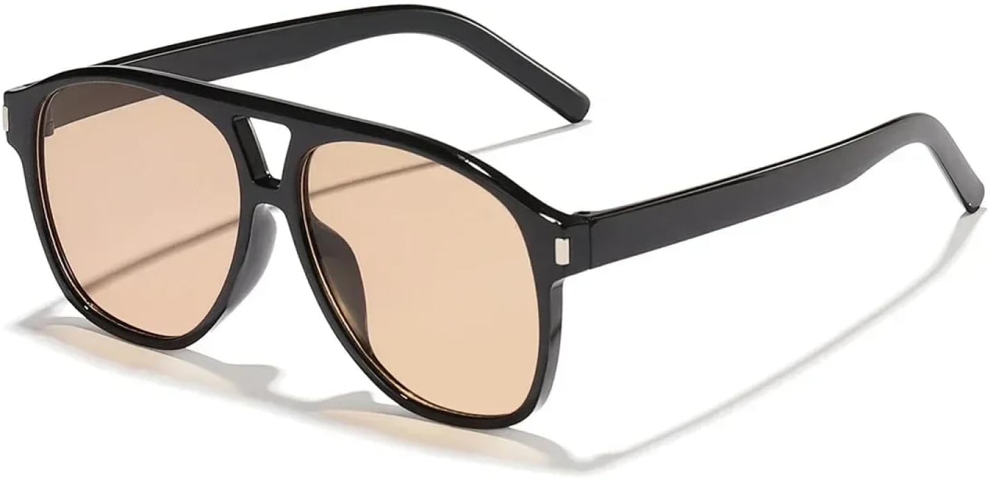 

Модные большие овальные солнцезащитные очки для женщин в стиле ретро, ​​гелевые, с защитой от УФ-излучения UV400, для мужчин с градиентным покрытием TOIPASTN, Black Light Tea